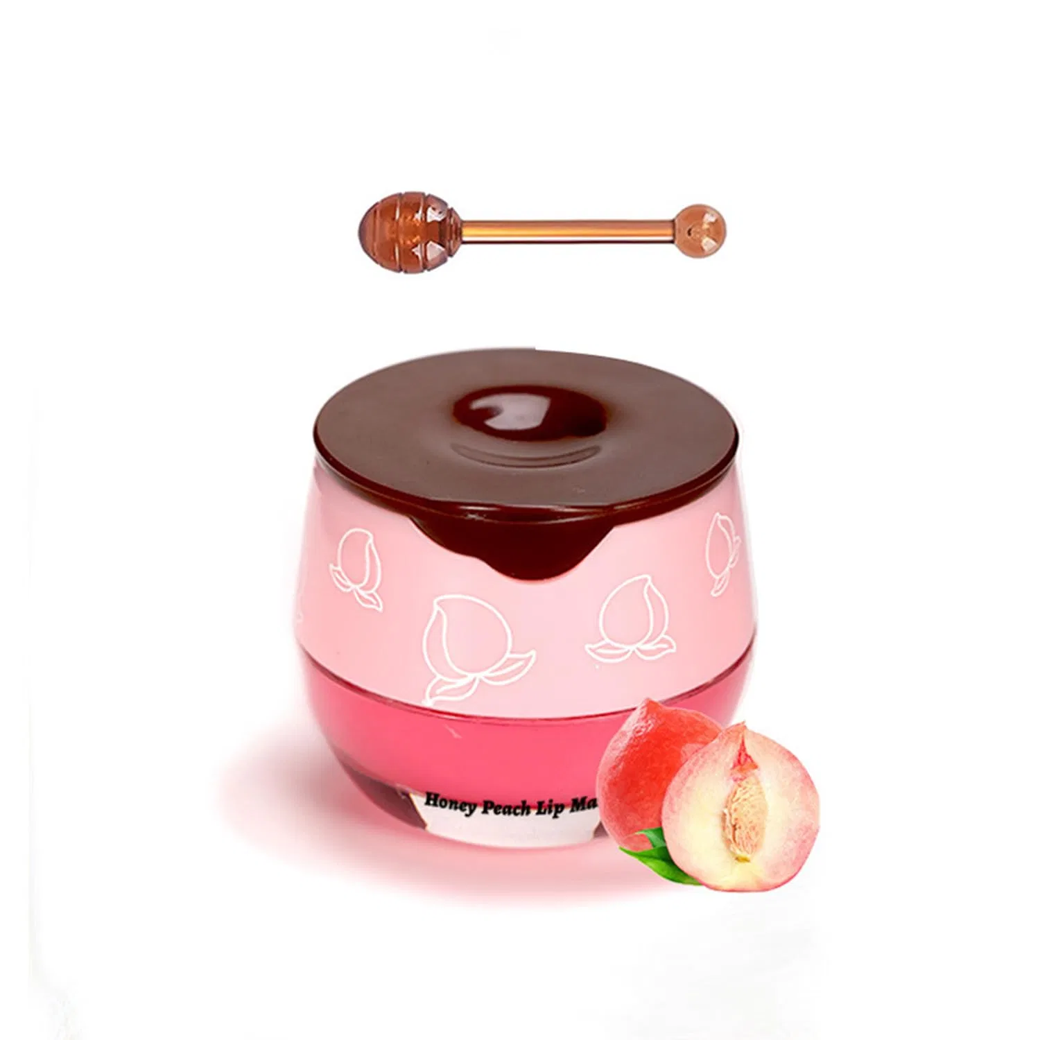 Маска-бальзам для губ Honeybalm с медом и клубникой, персик Amourglint, #Peach