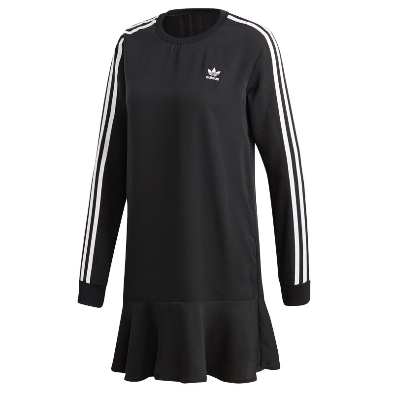

Женское черное платье с длинным рукавом Adidas Originals