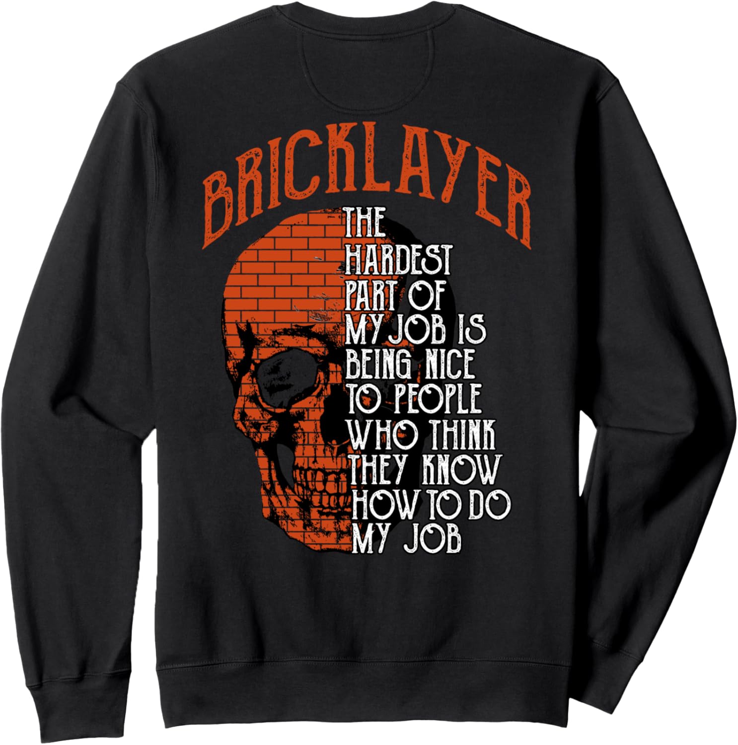 

Толстовка с изображением каменщика и кирпичника на спине, черная Bricklayer'S Gift