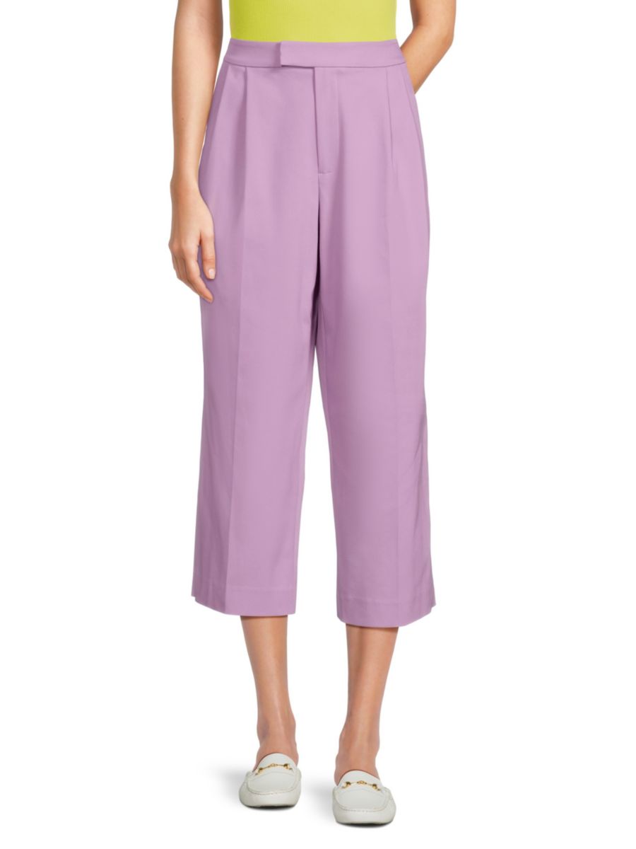 

Укороченные брюки со складками BCBGMAXAZRIA, цвет Lilac