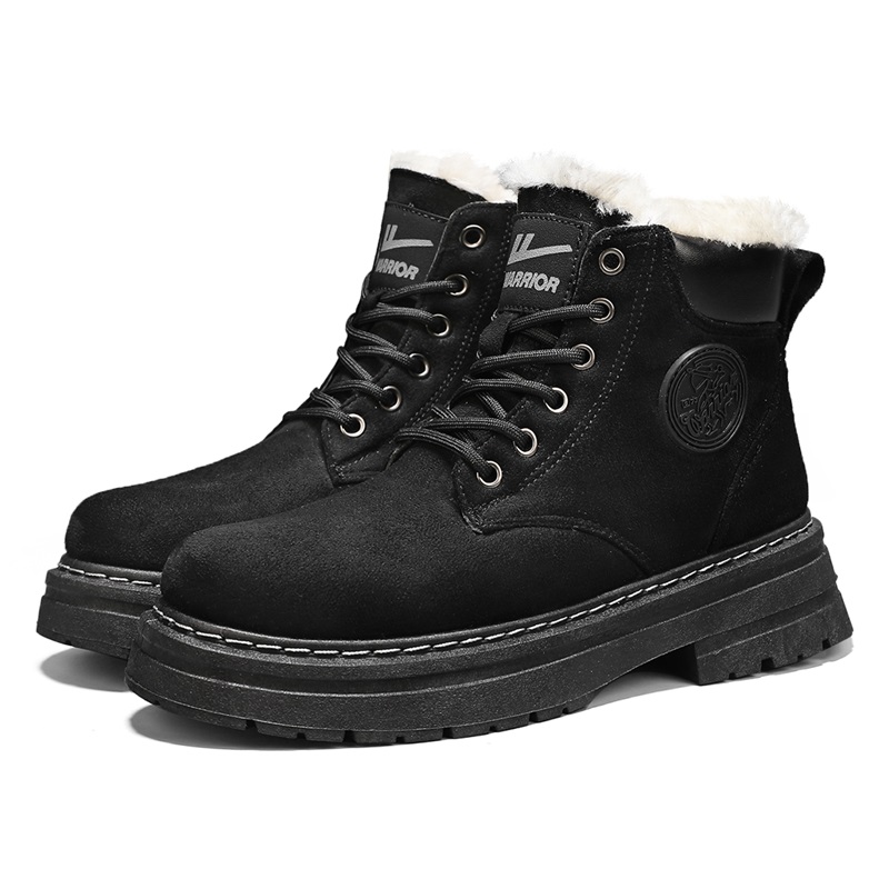 

WARRIOR Унисекс уличные ботинки хаки-черные велюровые, цвет Black (Velvet-Like)