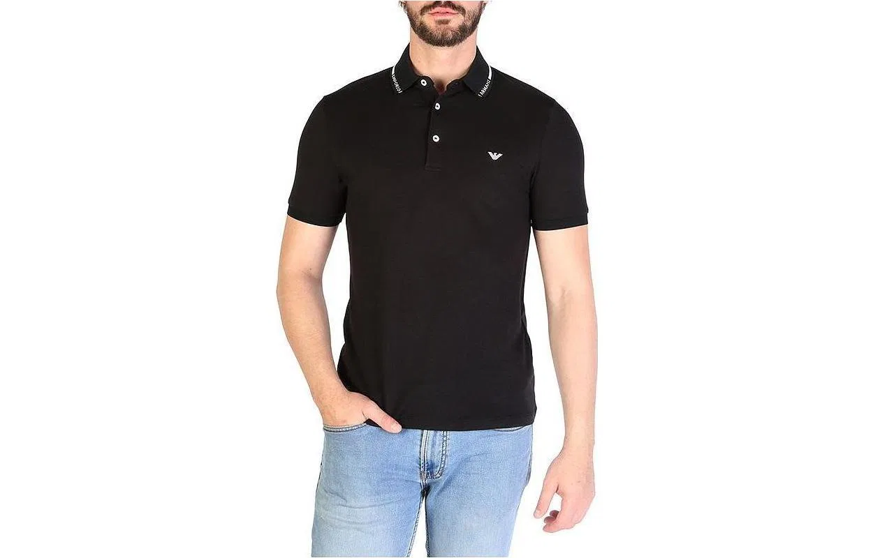 Поло EMPORIO ARMANI мужское черное