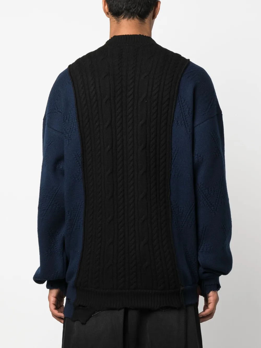 Джемпер из шерсти мериноса с эффектом потертости VETEMENTS, синий — фото 4