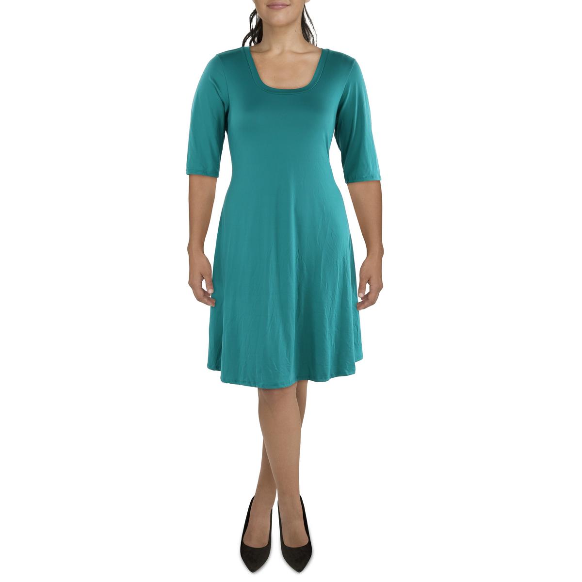 

Плюс Женское Удобное Длинное Платье-Футболка 24seven Comfort Apparel, зеленый