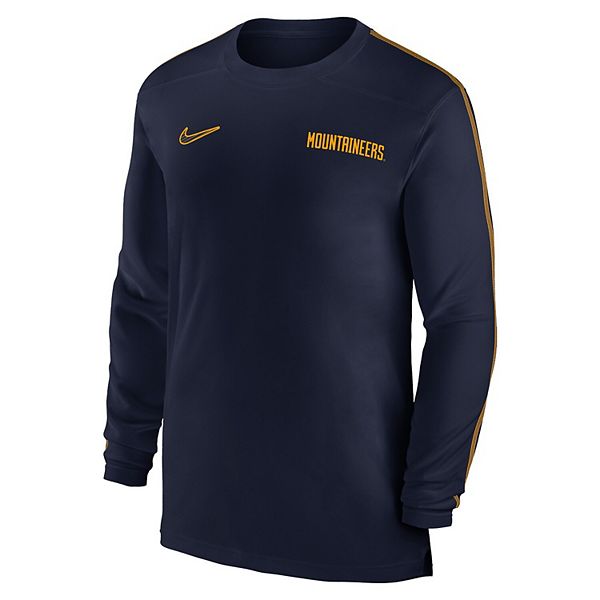 Мужская футболка с длинным рукавом west virginia mountaineers 2024 sideline coach uv performance Nike — фото 3