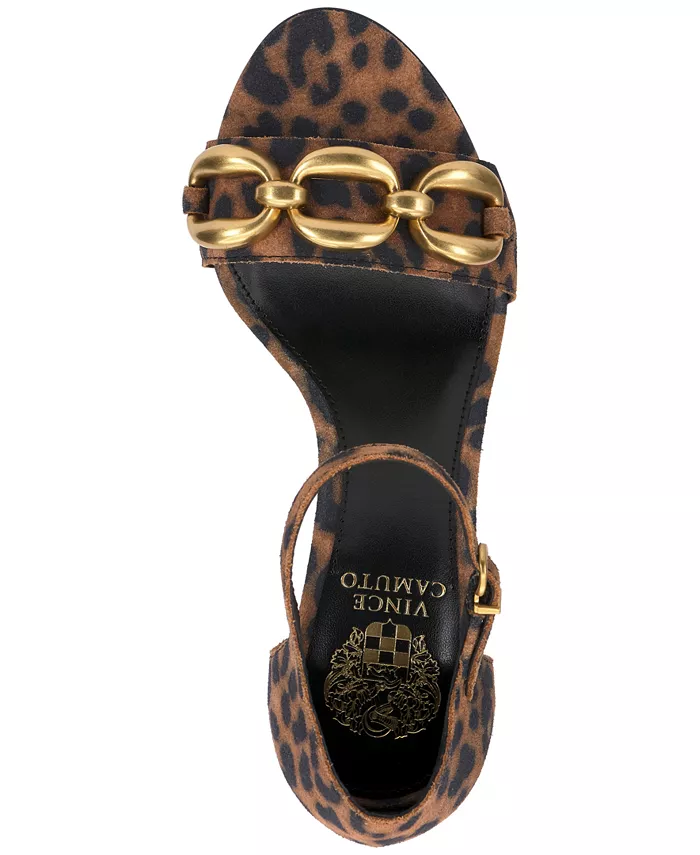 Женские босоножки Aurelia Chain на высоком каблуке Vince Camuto, коричневый — фото 4