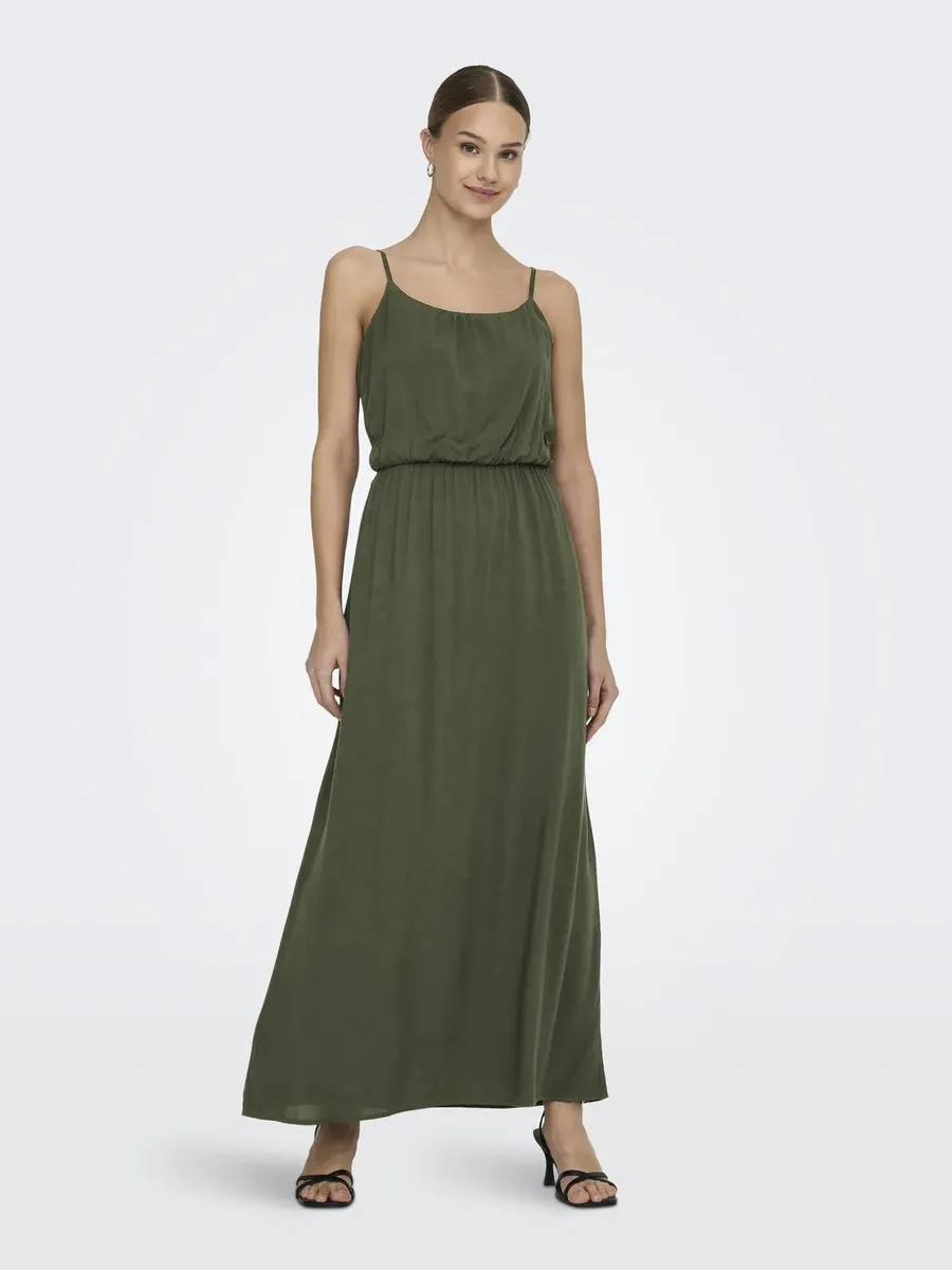 

ONLY платье макси "ONLNOVA LIFE VIS STRAP MAXI DRESS SOLID", цвет Kalamata