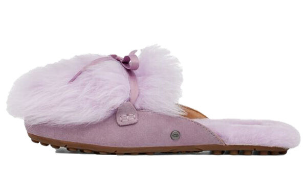 Модные сандалии Shaine Fluff легкие уютные плоские плюшевые тапочки розовые Ugg, розовый — фото 2