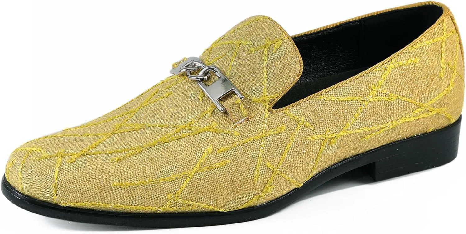 Лоферы мужские с золотой цепочкой, Yellow (Bower) Amali