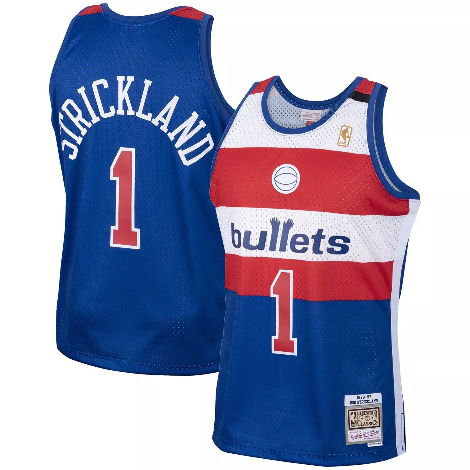 

Мужская майка Mitchell & Ness Rod Strickland Royal Washington Bullets 1996/97 Hardwood Classics Swingman