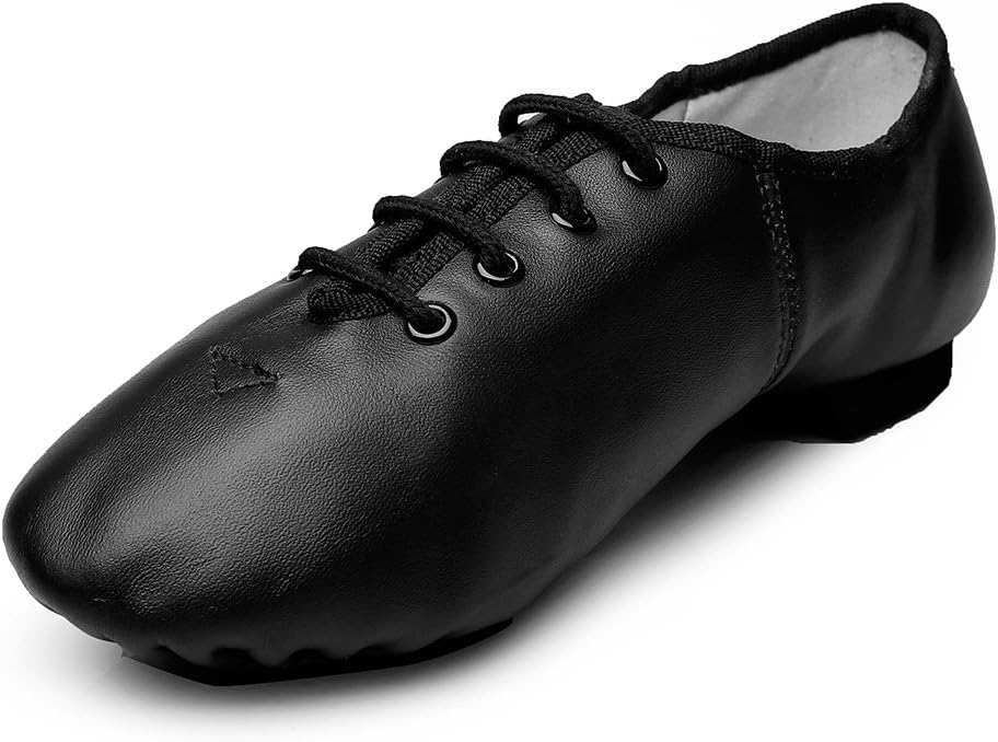 

Кожаные джазовые танцевальные туфли MSMAX для женщин и мужчин, с шнуровкой, балетные кроссовки для мальчиков и девочек, черный