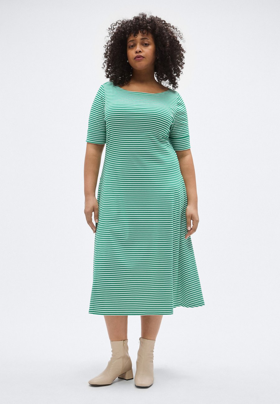 

Платье Lauren Ralph Lauren Woman MUNZIE ELBOW SLEEVE DAY DRESS, Stem/White/Green