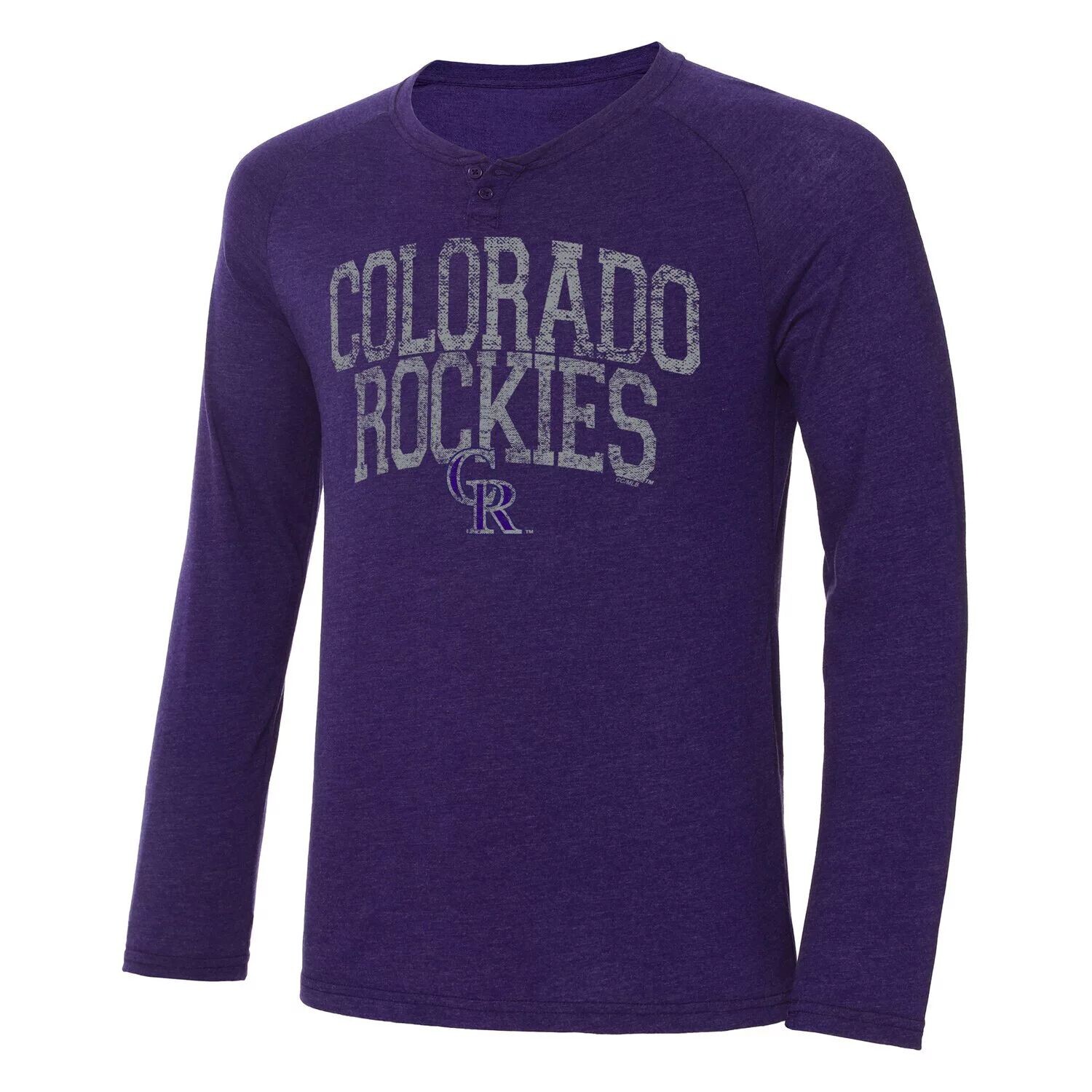 

Мужская футболка Concepts Sport Purple Colorado Rockies Inertia Raglan с длинным рукавом в стиле Хенли