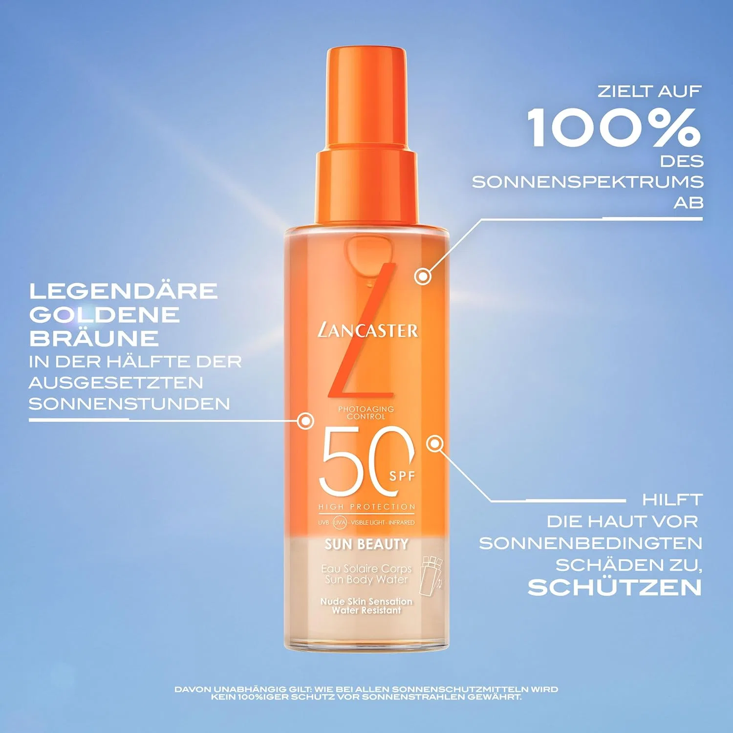 Солнцезащитная вода для тела «Sun Beauty» SPF 30 от Lancaster Lancaster — фото 3