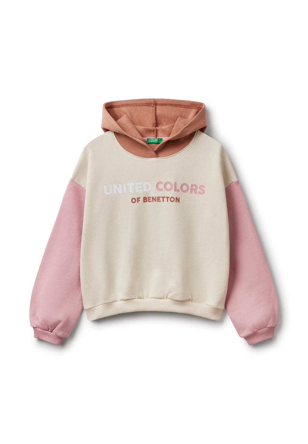 

Толстовка PRINT con cappuccio United Colors of Benetton, бежевый