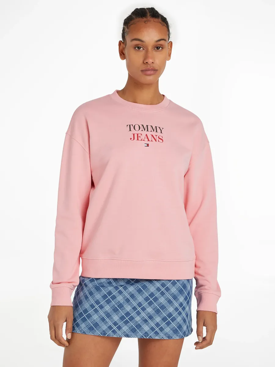 

Толстовка Tommy Jeans "TJW BXY ESSENTIAL LOGO 2 CREW", модная квадратная форма, розовый