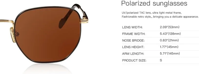 

Поляризованные солнцезащитные очки Hexagon в стиле ретро для мужчин и женщин — винтажная металлическая оправа, защита, модные и стильные очки UJNHGQ, 04 Green Lens