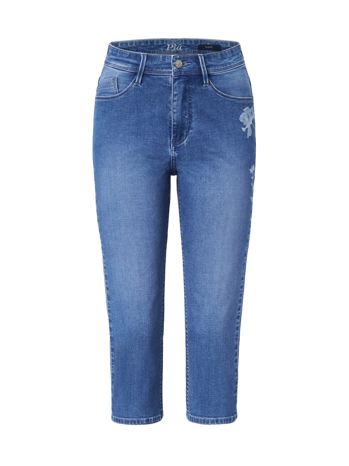 

Брюки-капри Paddock's 5-Pocket Jeans PIA, цвет mid blue with using and Laser