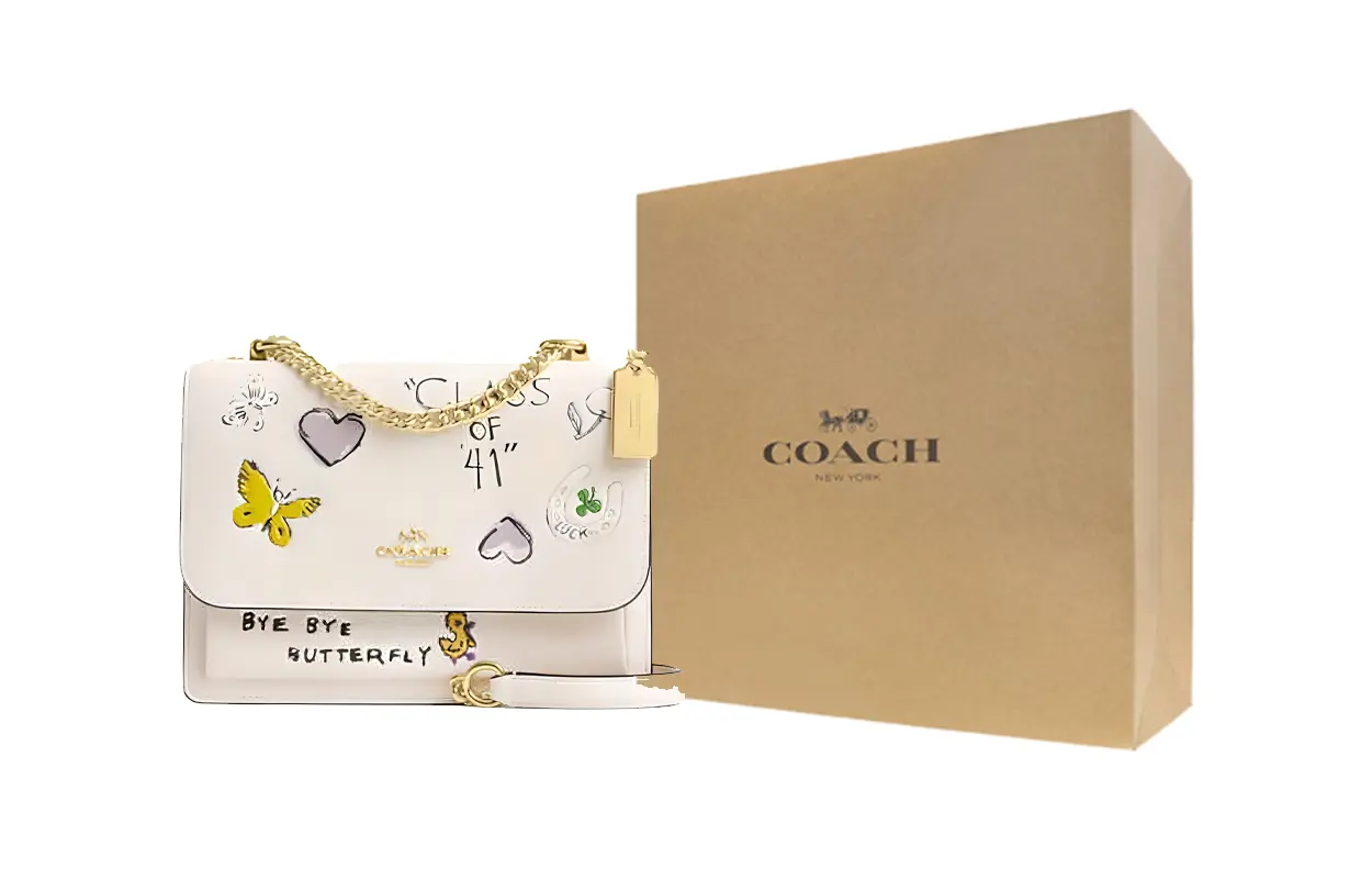 

COACH Кожаная сумка кроссбоди через плечо малого размера женская меловая белая