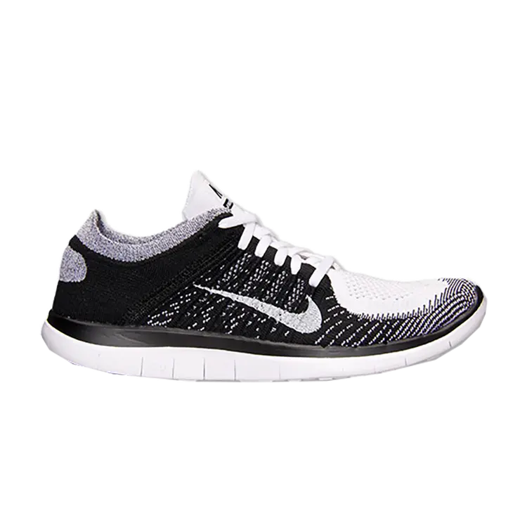 Кроссовки Nike Wmns Free Flyknit 4.0 'White Black', черный