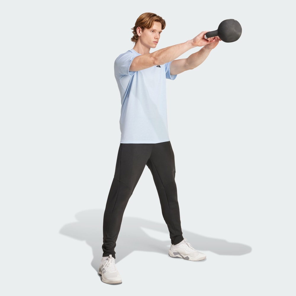 Футболка Adidas Train Essentials Feelready Training Tee, цвет Glow Blue/Black — фото 3
