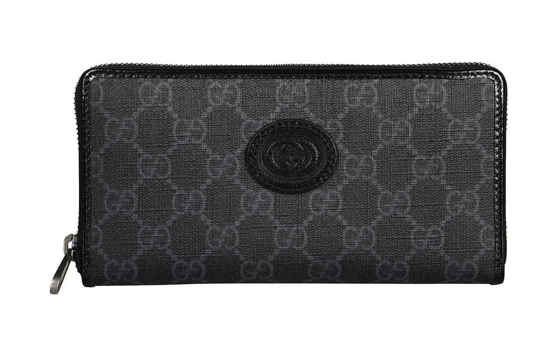 

Сумка-кошелёк из кожи и холста унисекс чёрный GUCCI