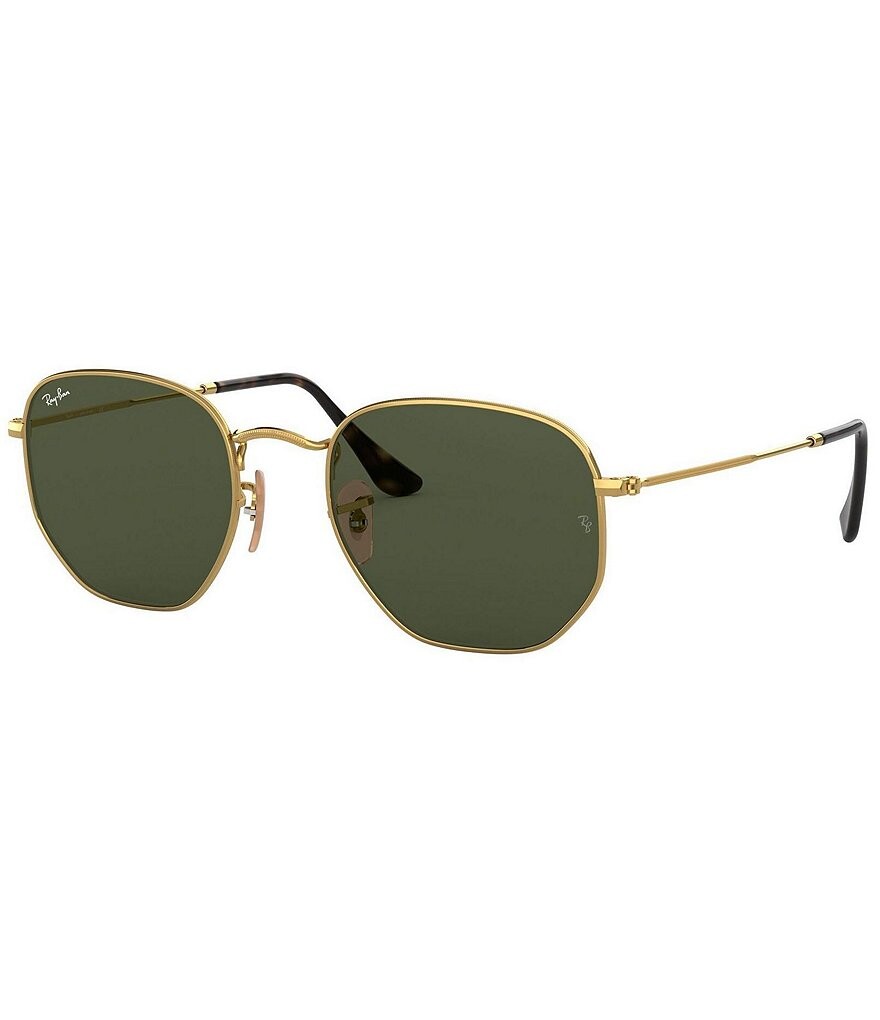 

Солнцезащитные очки Ray-Ban с шестиугольными плоскими линзами 51 мм, золотой