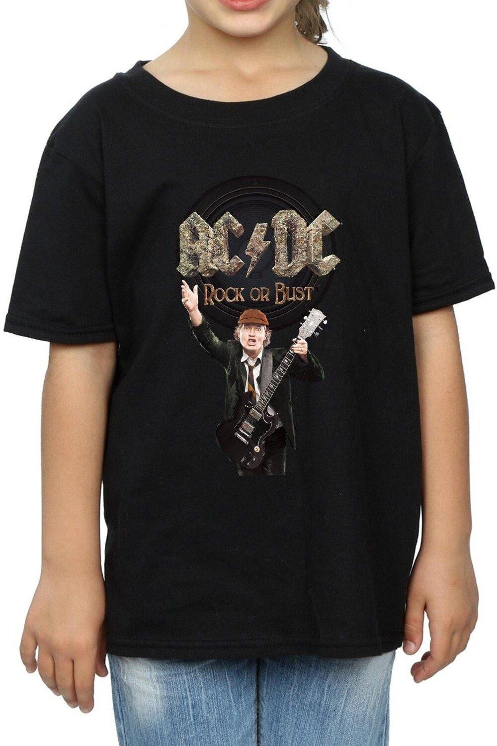 

Хлопковая футболка Rock Or Bust Angus Young AC/DC, черный