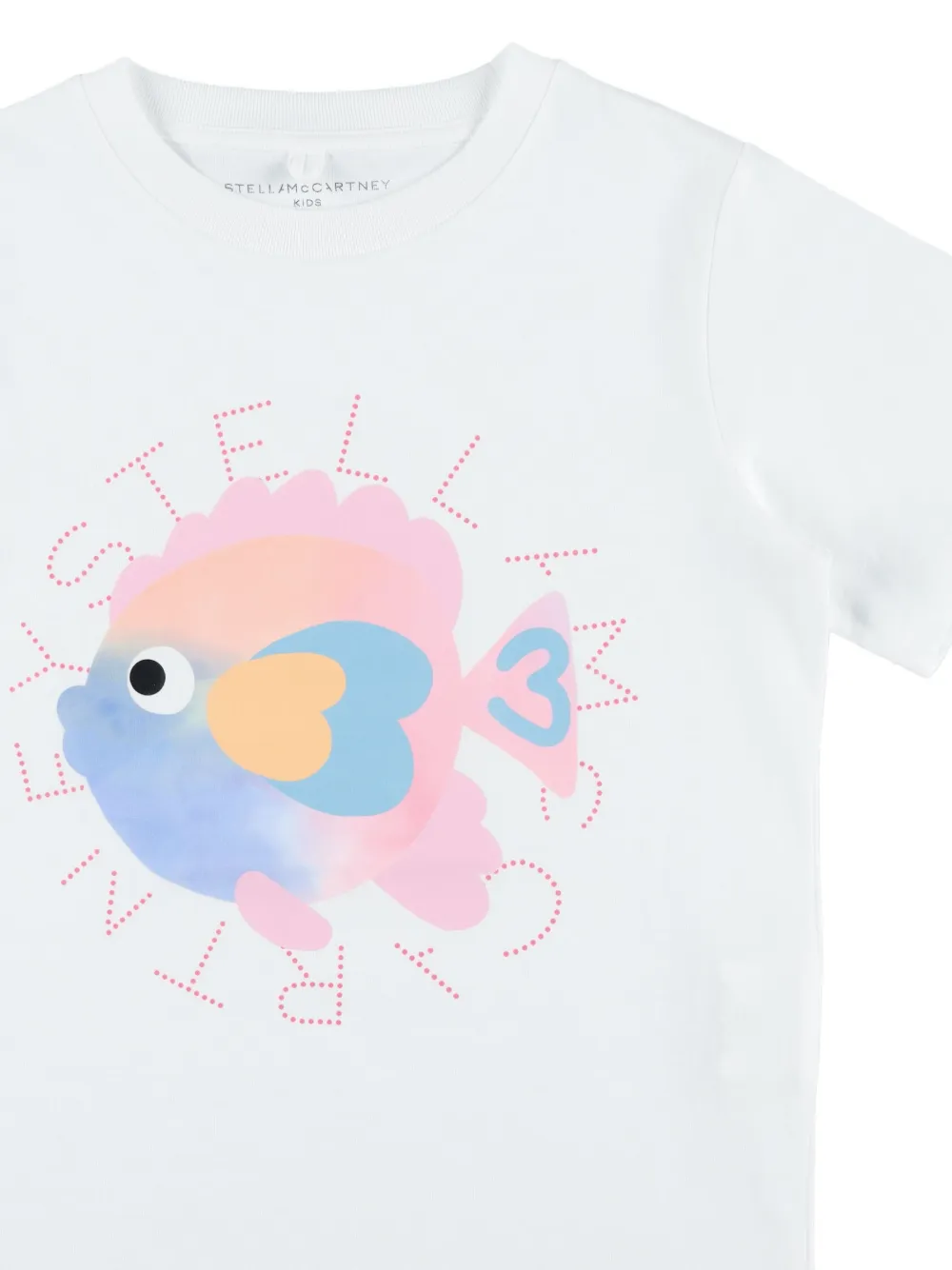 Футболка с изображением рыбы Stella Mccartney Kids, белый — фото 3