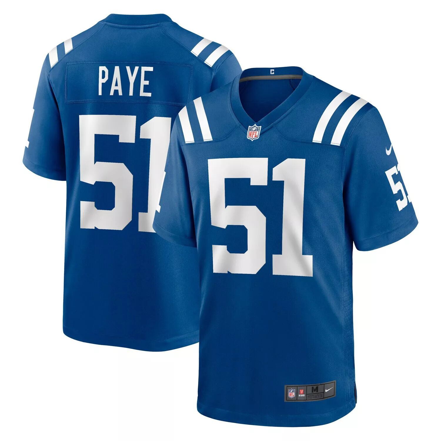 Мужская футболка Kwity Paye Royal Indianapolis Colts драфта НФЛ 2021 года, выбранная в первом раунде Nike — фото 3