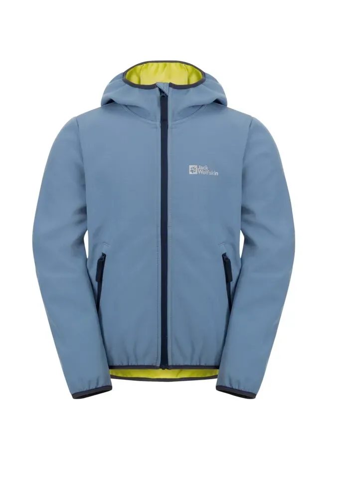 

Куртка из софтшелла Jack Wolfskin "FOURWINDS JACKET KIDS", с капюшоном, капюшон: прочно прикреплен к куртке, синий