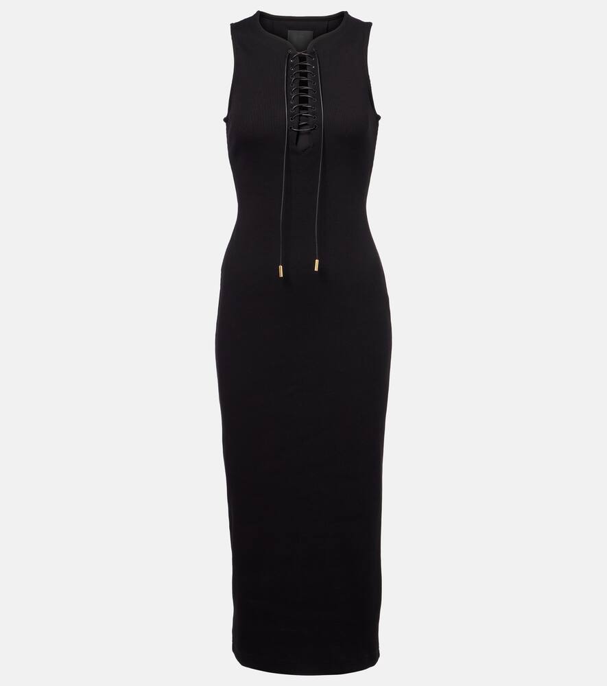 

Хлопковое ребристое платье миди Givenchy, Black