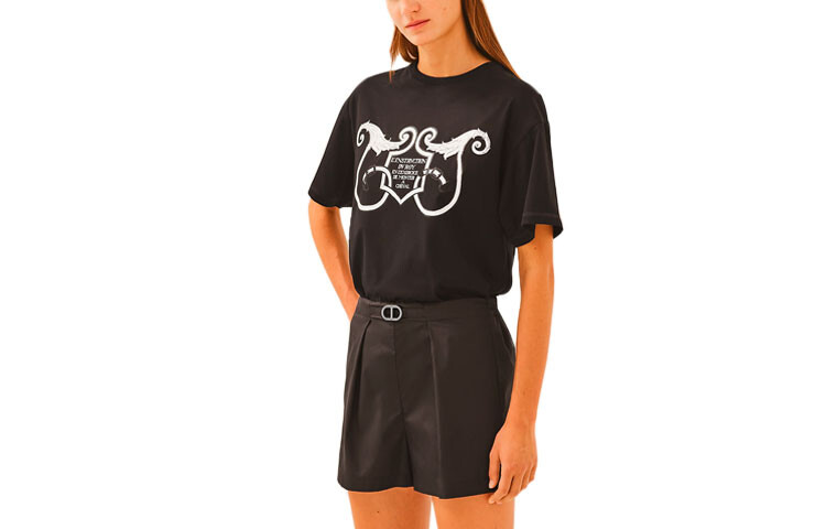 

Футболка женская Hermes с рисунком, черный / белый