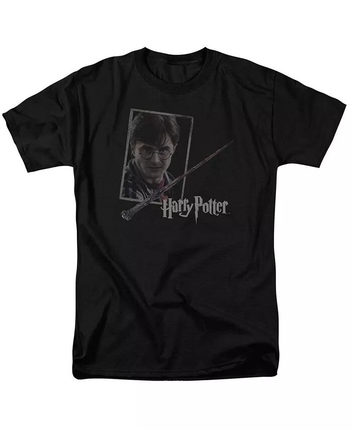 

Мужская футболка с коротким рукавом Harrys Wand Portrait для взрослых Harry Potter, черный