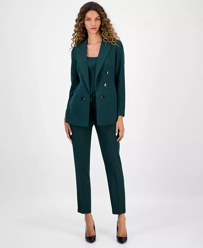 

Женский костюм-двойка: пиджак Faux Double-Breasted Boyfriend и брюки Straight-Leg Bar Iii, синий