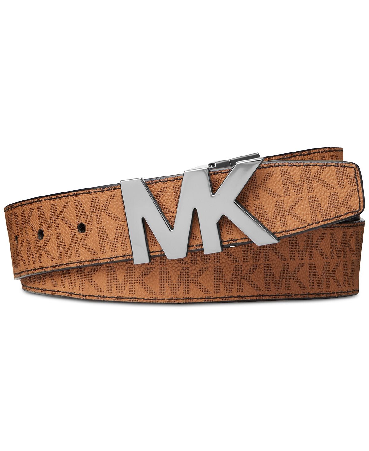 Ремень с двусторонней пряжкой с фирменным логотипом Michael Kors — фото 4