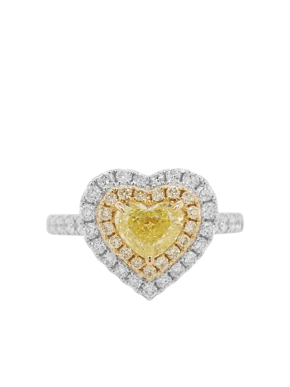 

Кольцо с бриллиантом в форме сердца из 18-каратного белого золота HYT Jewelry, желтый