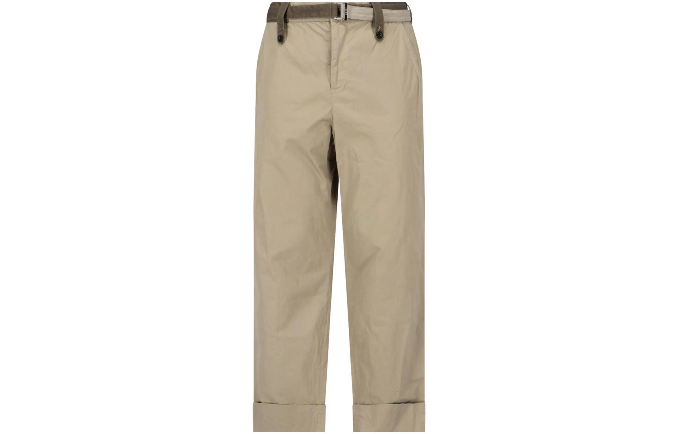 

Sacai Повседневные брюки мужские бежевые Moderate Straight Fit