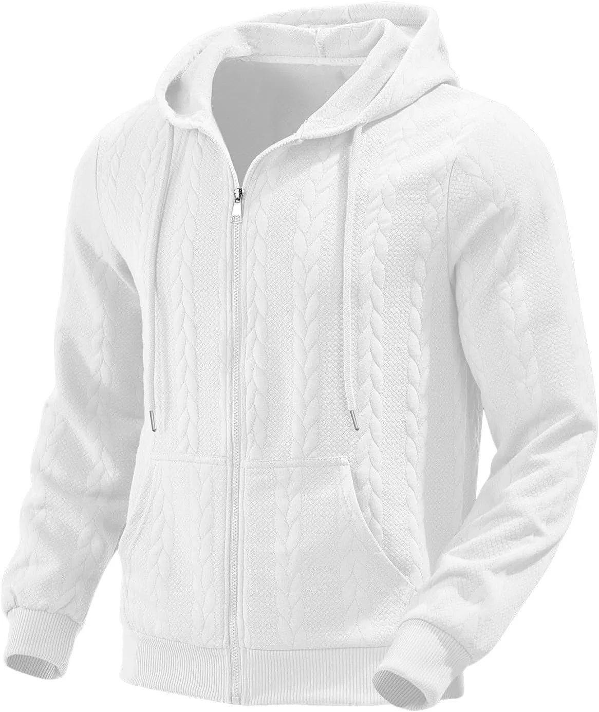 Толстовка с капюшоном Full Zip для мужчин, осенняя, Casual, с текстурой Cord Jacquard — фото 4