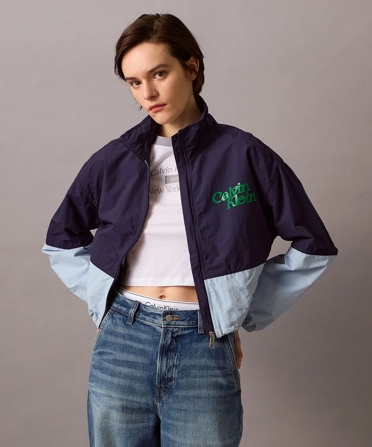 Куртка Calvin Klein Jeans из нейлона, цвет блок, синяя