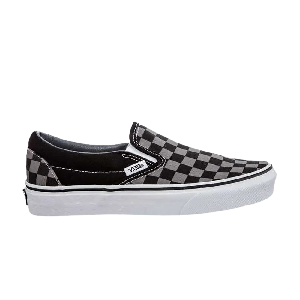 Слипоны Vans в клетку, черный/серый