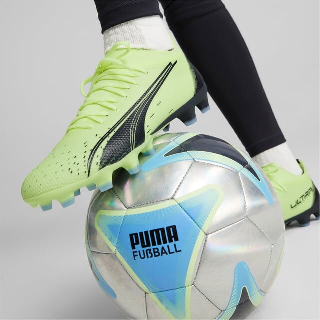 Зеленые женские футбольные бутсы Ultra match fg/ag Puma, желтый — фото 4