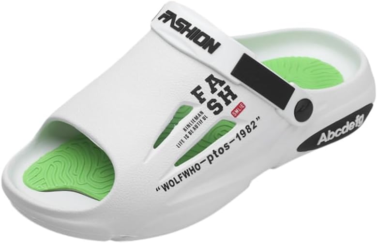 

Мужские шлепанцы из ЭВА, повседневные сланцы с графическим узором, удобные спортивные сандалии для улицы с мягкой подошвой, дышащий материал ЭВА Clolinde, белый