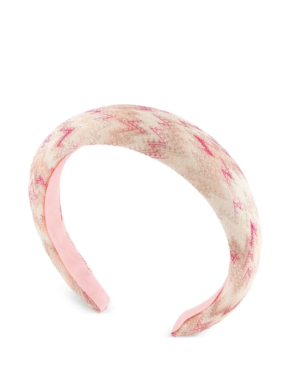 Ободок с узором зигзаг Missoni Kids, бежевый