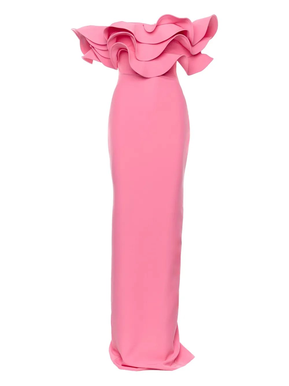 

Платье макси с многослойными оборками Ana Radu, розовый