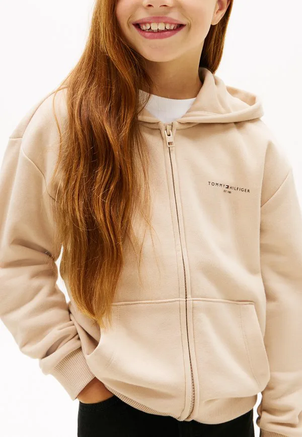 Толстовка на молнии из флиса с начесом и капюшоном Tommy Hilfiger, Classic Beige — фото 4