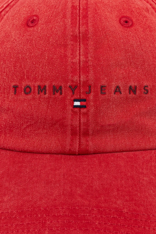 

Хлопковая кепка с козырьком Tommy Jeans, красный