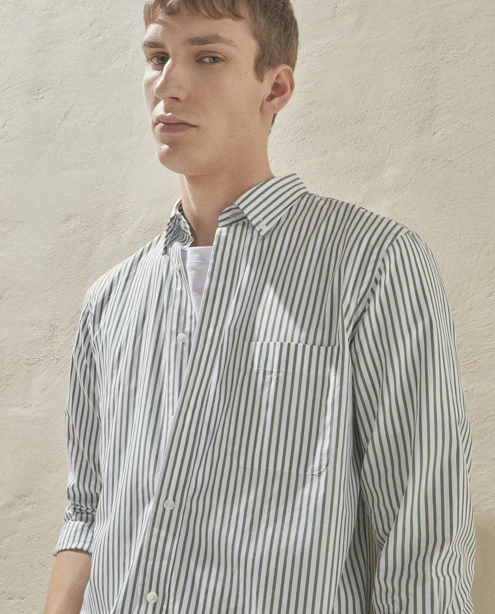 

Мужская рубашка Kodak Stripe Poplin Dustin, зеленый