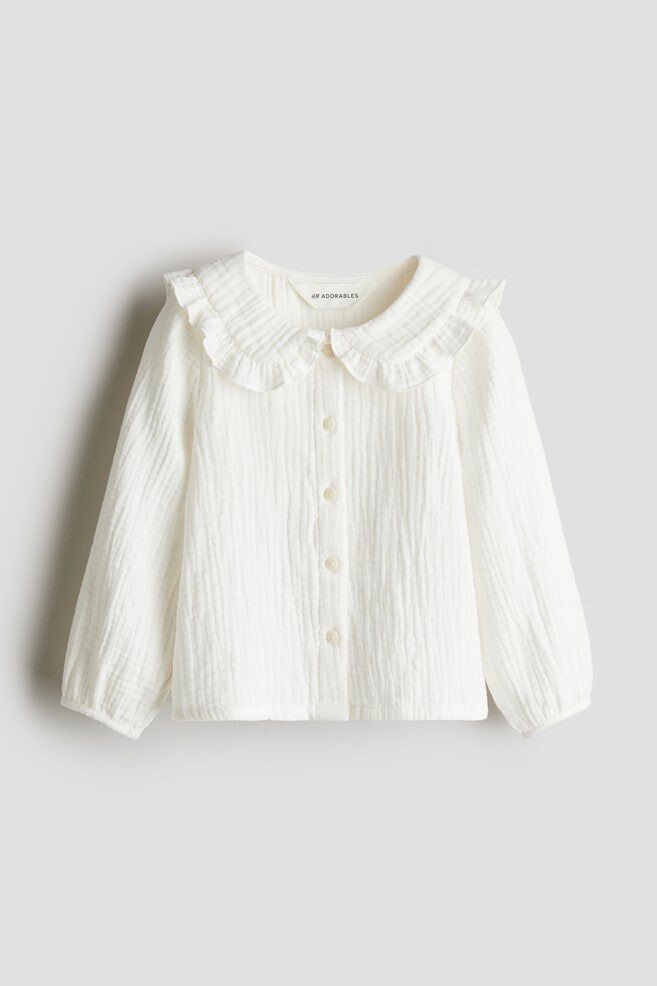 

Блузка из хлопкового муслина H&M, белый