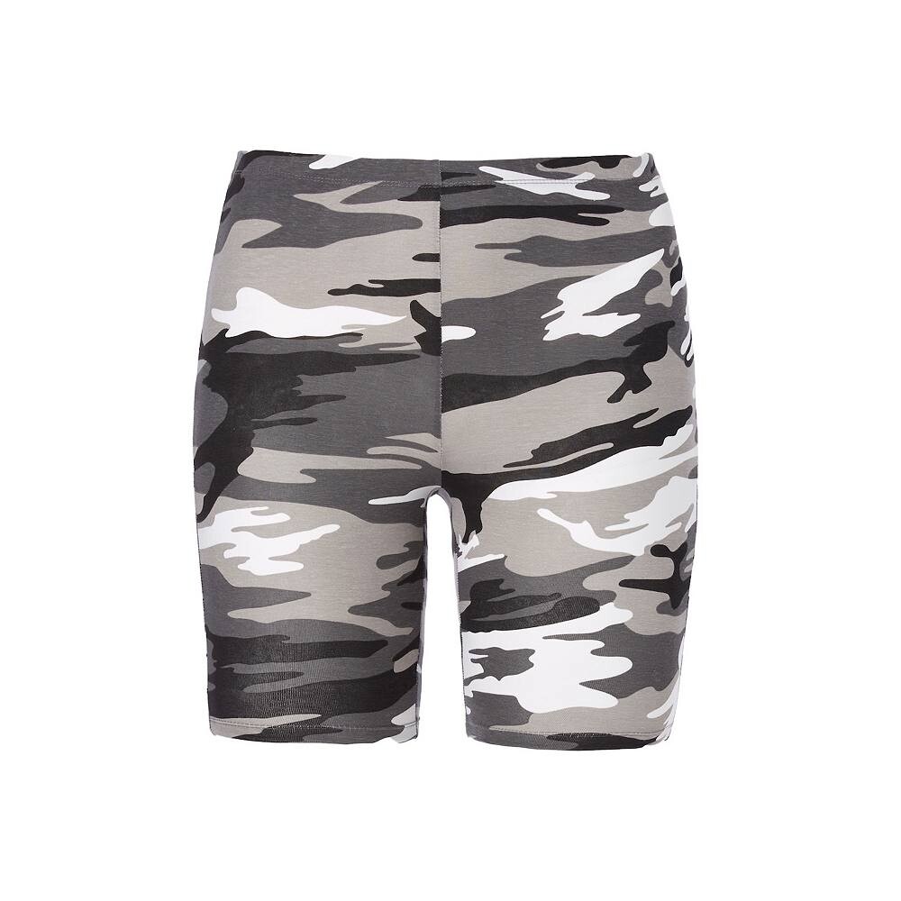 

Женские велосипедки эластичного трикотажа Ellos больших размеров, цвет Black White Camouflage